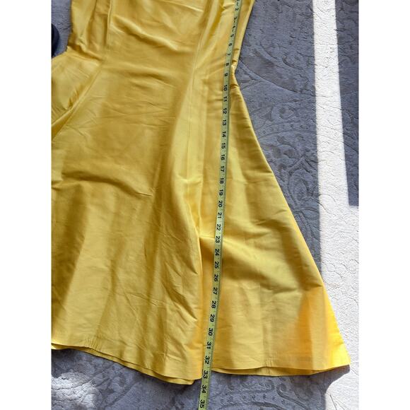 Ralph Lauren Gorgeous 100% Silk Golden Yellow Fit & Flare Dress Women’s Size 10 - Picture 8 of 9